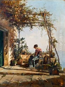 Naherin Auf Terrasse