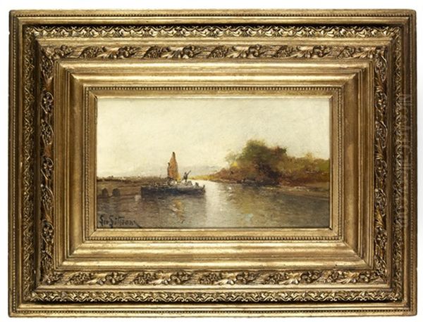 Flusslandschaft Mit Fahre - view 1