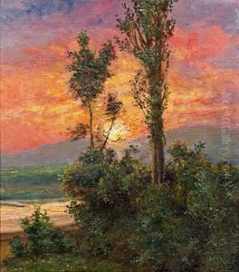 Sonnenuntergang An Der Donau by Leontine (Lea) von Littrow