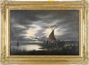 Fiskare I Manskenslandskap by Carl Stephan Bennet