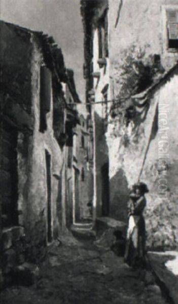 Sudliche Gasse Mit Einer Mutter Und Kindern - view 1