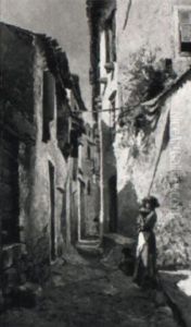 Sudliche Gasse Mit Einer Mutter Und Kindern by Leontine (Lea) von Littrow