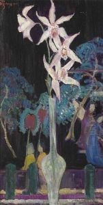 Orchids With Oriental Screen
