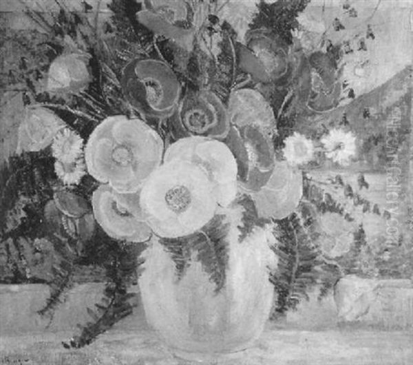 Summer Bouquet With Poppies And Fern - view 1
