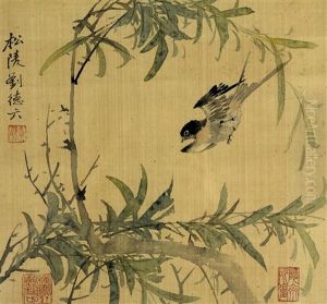 Bird And Flowers (4 Works) by  Liu Deliu