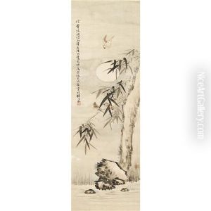 Birds, Moon And Bamboo by Liu Luanxiang