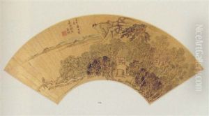 Pavillon Au Milieu Des Arbres by  Liu Yuanqi