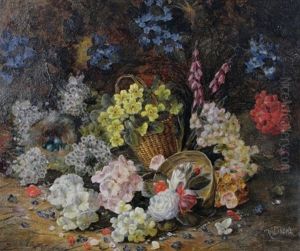 Still Life Of Flowers by Henry John Livens