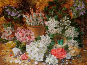 Still Life With Fruit And Flowers by Henry John Livens