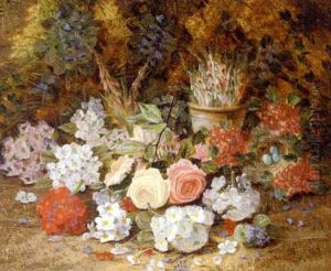Summer Flowers On A Mossy Bank by Horace Mann Livens