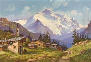 Paysage Dans Les Alpes, Vue Du Mont-blanc