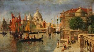 Venetian Canal Scene by William Livingstone Anderson