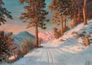 Chemin De Montagne Sous La Neige by Piotr Livoff Ivanovitch