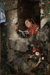 Joven En El Balcon by Angel Lizcano Y Monedero