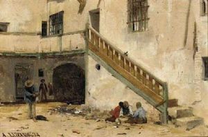 Boys Playing In A Sunny Street by Angel Lizcano Y Monedero