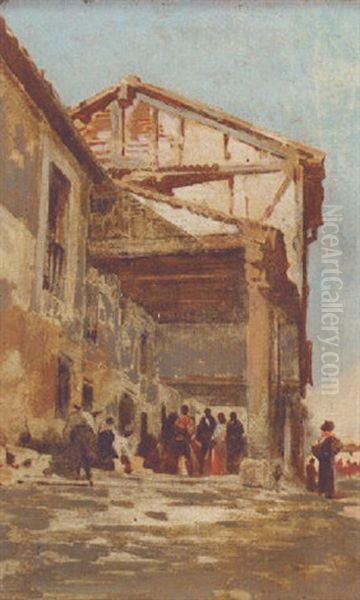 Figures In A Market Place - view 1