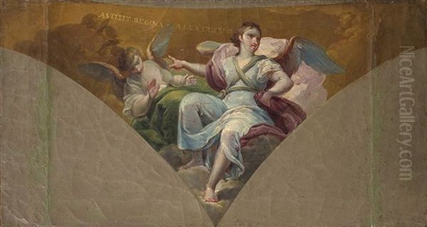 Dos Bocetos De Angeles Para Las Pechinas Del Camarin De La Basilica De La Virgen De Los Desamparados De Valencia, H.1823 - view 1
