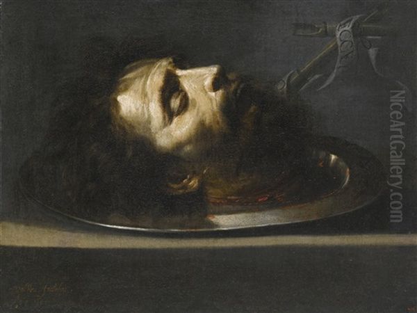 The Head Of Saint John The Baptist, On A Pewter Platter - view 1