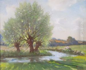 Willows In A River Landscape Willows In A River Landscape