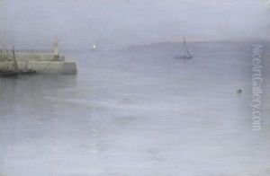 St. Ives At Dusk, Looking Eastwards Across The Bay by William Samuel Henry Llewellyn