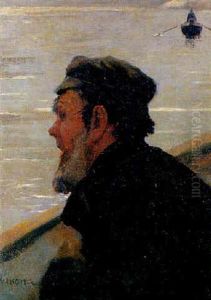 Pescador Desde La Barca by Joan Llimona y Bruguera