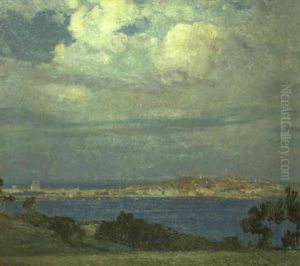 Vista Del Puerto Y De La Ciudad De La Coruna by Francisco Llorens y Diaz