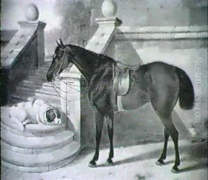 A Bay Hunter With A Dog by Edward Lloyd