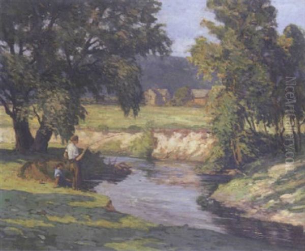 Boys Fishing On A Summer's Day - view 1