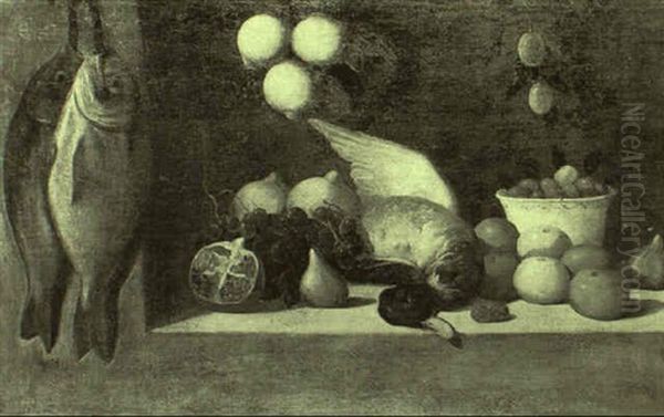 Still Life With Hanging Fish, A Dead Mallard And Fruit - view 1
