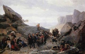 Le Combat Des Grisons by Timoleon Marie Lobrichon
