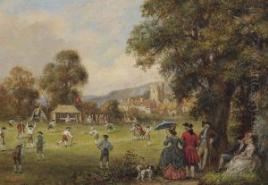 Cricket In 1790 by Frank Moss Bennett