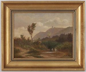 Paysage Aux Canards Et Paysage Aux Vaches (pair)