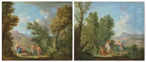 Apollo And Daphne; And Latona Turning The Lycian Peasants Into Frogs by Andrea Locatelli