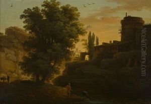 Fishermen Casting Nets In A Classical River Landscape Fishermen Casting Nets In A Classical River Landscape