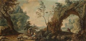 Rastende Soldaten In Einer Landschaft (in Collab. With Workshop) by Andrea Locatelli