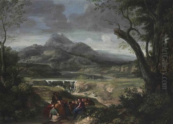 Christ And The Apostles In A River Landscape - view 1