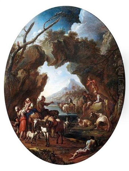 Landschaft In Der Romischen Campagna Mit Hirten - view 1