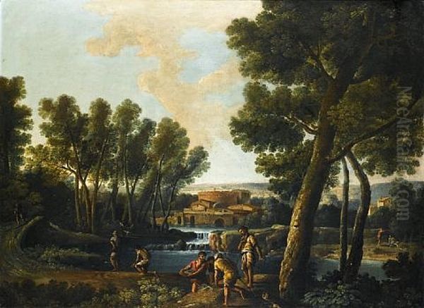 An Italianate Landscape With Anglers - view 1