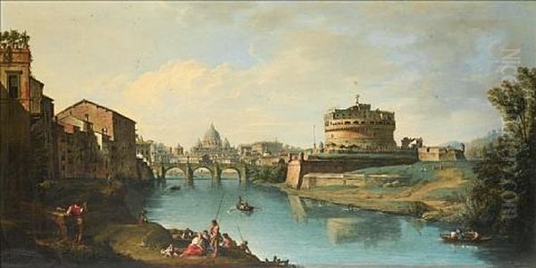 View Of The Tiber Looking Towards The Castel Sant'angelo - view 1