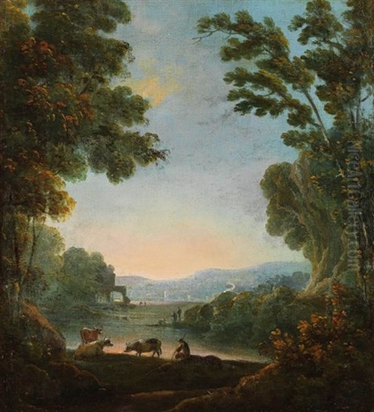 Flusslandschaft Mit Hirten - view 1