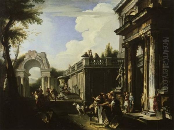 Architekturcapriccio Mit Wasserspiel - view 1