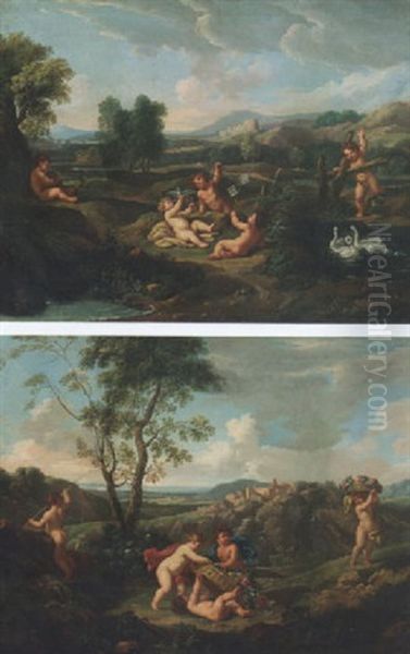 Giochi Di Putti In Paesaggio Laziale - view 1