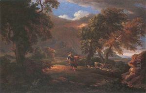Paesaggio Romano Con Figure Ed Armenti Prima Del Temporale
