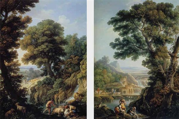 A Landscape In Latium With Shepherds And A Flock At The Crossing Of A River - view 1