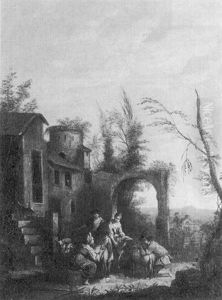 Paysans Devant Leur Chaumiere by Andrea Locatelli