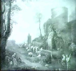 Paysage Aux Lavandieres by Andrea Locatelli