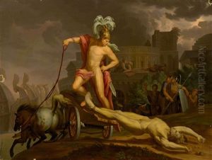 Achilles Drags The Corpse Of Hector To The Greek Camp by Franz Sales Lochbihler