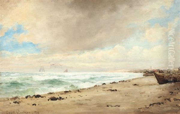 Coastal Scene On A Cloudy Day - view 1