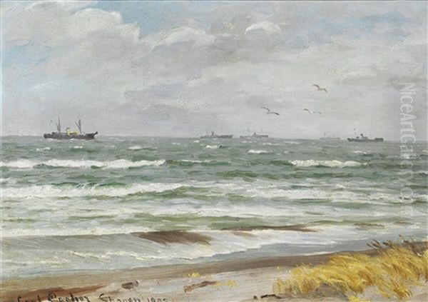 A Convoy Of Ships Off Skagen - view 1