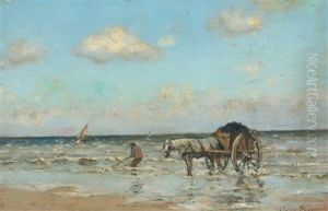 Collecting Seaweed By Hornbaek by Carl Locher